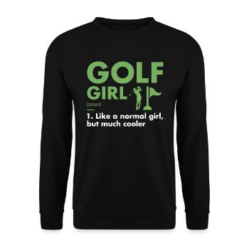 Sport Girl Définition Golf - Sweat-shirt Unisexe - noir - Devant - Alina (178cm) & Michal (187cm)