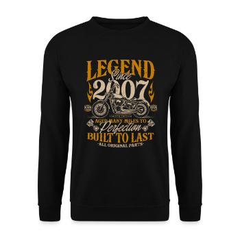 Legend Since 2007 Cadeau d’anniversaire moto - Sweat-shirt Unisexe - noir - Devant - Alina (178cm) & Michal (187cm)