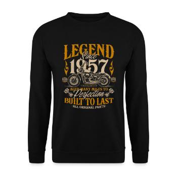 Legend Since 1957 Motorcycle Birthday Gift - Unisex Sweatshirt - black - Front - Alina (178cm) & Michal (187cm)