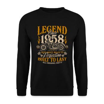 Legend Since 1958 Motorcycle Birthday Gift - Unisex Sweatshirt - black - Front - Alina (178cm) & Michal (187cm)