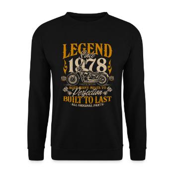 Legend Since 1978 Cadeau d’anniversaire moto - Sweat-shirt Unisexe - noir - Devant - Alina (178cm) & Michal (187cm)