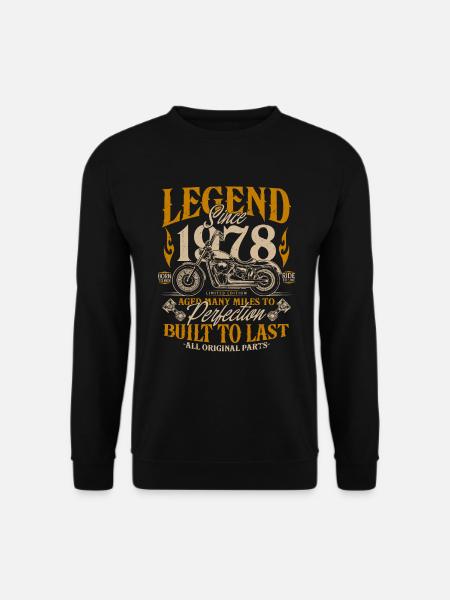 Legende seit 1978 Motorrad Geburtstag Geschenk - Unisex Pullover - Schwarz