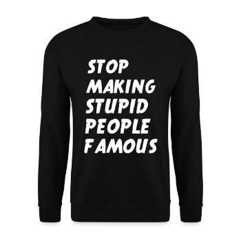 Funny Sayings Statement Stupid Voting Prominent - Unisex Sweatshirt - black - Front - Alina (178cm) & Michal (187cm)