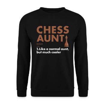 Chess Player Aunt Definition Chess - Unisex Pullover - Schwarz - Vorne - Alina (178cm) & Michal (187cm)