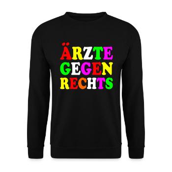 Ärzte gegen rechts - Unisex Pullover - Schwarz - Vorne - Alina (178cm) & Michal (187cm)