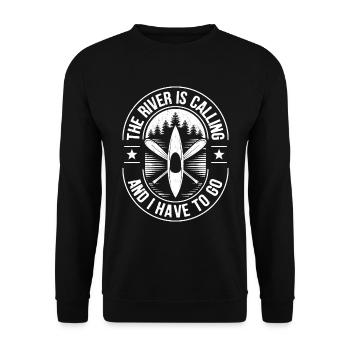 Kajakfahren Kajakfahrer Kajak Kanu Kanufahren - Unisex Pullover - Schwarz - Vorne - Alina (178cm) & Michal (187cm)