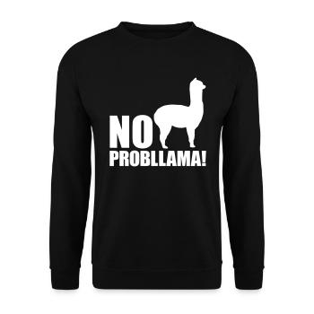Cool Alpaca No Prob Llama Meme Fun Dire - Sweat-shirt Unisexe - noir - Devant - Alina (178cm) & Michal (187cm)