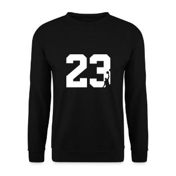 Basketball legend Michael Jordan 23 - Unisex Sweatshirt - black - Front - Alina (178cm) & Michal (187cm)