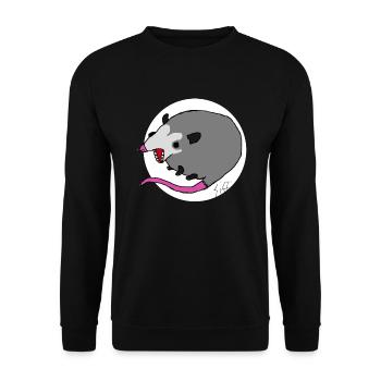 Ugly screaming Possum - Unisex Pullover - Schwarz - Vorne - Alina (178cm) & Michal (187cm)
