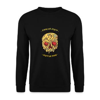 Pizza skull pizza salami - Unisex Sweatshirt - black - Front - Alina (178cm) & Michal (187cm)