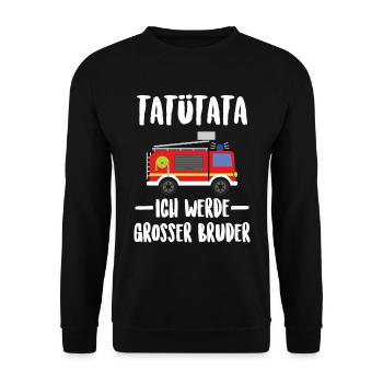Tatü Tata ich werde großer Bruder - Unisex Pullover - Schwarz - Vorne - Alina (178cm) & Michal (187cm)