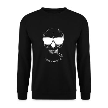 Totenkopf Sonnenbrille Joint Geschenk - Unisex Pullover - Schwarz - Vorne - Alina (178cm) & Michal (187cm)