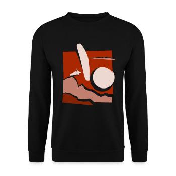 Paragliding paper cut paraglider red - Unisex Sweatshirt - black - Front - Alina (178cm) & Michal (187cm)