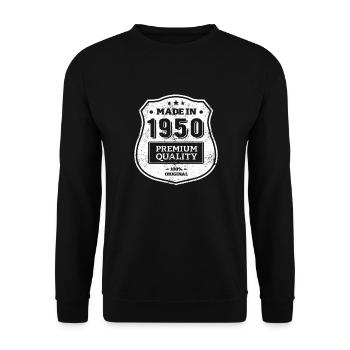 HERGESTELLT 1950 - Unisex Pullover - Schwarz - Vorne - Alina (178cm) & Michal (187cm)