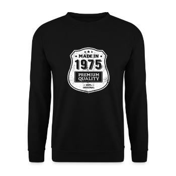 HERGESTELLT 1975 - Unisex Pullover - Schwarz - Vorne - Alina (178cm) & Michal (187cm)