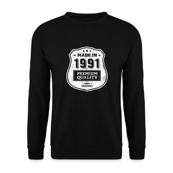 MADE IN 1991 - Sweat-shirt Unisexe - noir - Devant - Alina (178cm) & Michal (187cm)