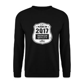 MADE IN 2017 - Unisex Sweatshirt - black - Front - Alina (178cm) & Michal (187cm)