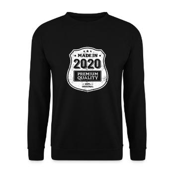 HERGESTELLT IM JAHR 2020 - Unisex Pullover - Schwarz - Vorne - Alina (178cm) & Michal (187cm)