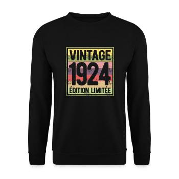 VINTAGE 1924 EDITION LIMITEE - Sweat-shirt Unisexe - noir - Devant - Alina (178cm) & Michal (187cm)