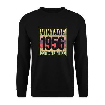 VINTAGE 1956 EDITION LIMITEE - Sweat-shirt Unisexe - noir - Devant - Alina (178cm) & Michal (187cm)