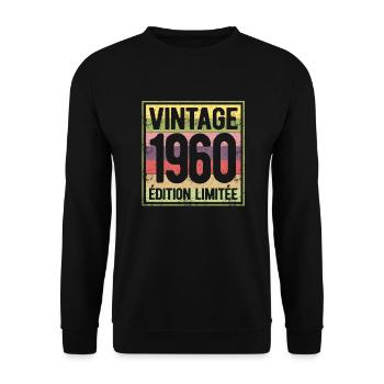 VINTAGE 1960 EDITION LIMITEE - Sweat-shirt Unisexe - noir - Devant - Alina (178cm) & Michal (187cm)