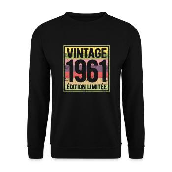 VINTAGE 1961 EDITION LIMITEE - Sweat-shirt Unisexe - noir - Devant - Alina (178cm) & Michal (187cm)