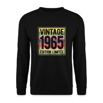VINTAGE 1965 EDITION LIMITEE - Sweat-shirt Unisexe - noir - Devant - Alina (178cm) & Michal (187cm)