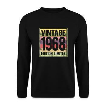 VINTAGE 1968 EDITION LIMITEE - Sweat-shirt Unisexe - noir - Devant - Alina (178cm) & Michal (187cm)