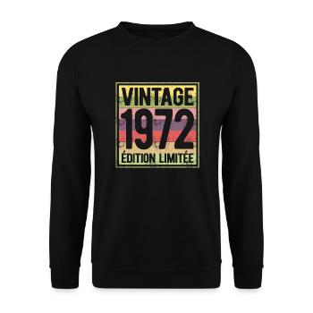 VINTAGE 1972 EDITION LIMITEE - Sweat-shirt Unisexe - noir - Devant - Alina (178cm) & Michal (187cm)