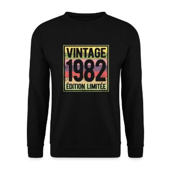 VINTAGE 1982 EDITION LIMITEE - Sweat-shirt Unisexe - noir - Devant - Alina (178cm) & Michal (187cm)