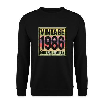VINTAGE 1986 EDITION LIMITEE - Sweat-shirt Unisexe - noir - Devant - Alina (178cm) & Michal (187cm)