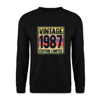 VINTAGE 1987 EDITION LIMITEE - Sweat-shirt Unisexe - noir - Devant - Alina (178cm) & Michal (187cm)