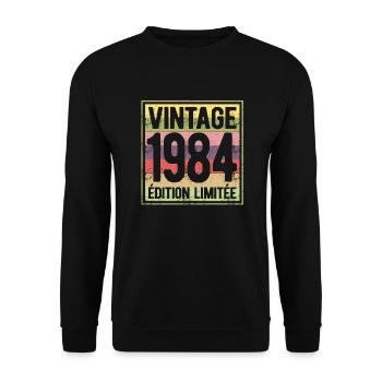 VINTAGE 1984 EDITION LIMITEE - Sweat-shirt Unisexe - noir - Devant - Alina (178cm) & Michal (187cm)