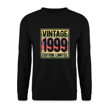 VINTAGE 1999 EDITION LIMITEE - Sweat-shirt Unisexe - noir - Devant - Alina (178cm) & Michal (187cm)