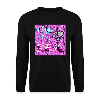 S.E.X. - Herzen - Unisex Pullover - Schwarz - Vorne - Alina (178cm) & Michal (187cm)