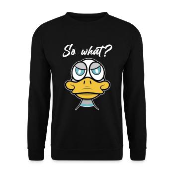 Et alors? avec Duck Comic - Sweat-shirt Unisexe - noir - Devant - Alina (178cm) & Michal (187cm)