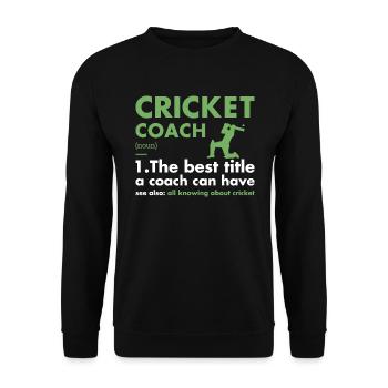 Sport Coach Definition Cricket - Unisex Sweatshirt - black - Front - Alina (178cm) & Michal (187cm)