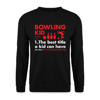 Sport Kid Definition Bowling - Unisex Pullover - Schwarz - Vorne - Alina (178cm) & Michal (187cm)