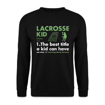 Sport Kid Definition Lacrosse - Unisex Pullover - Schwarz - Vorne - Alina (178cm) & Michal (187cm)