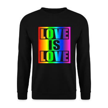 Love is love - Unisex Pullover - Schwarz - Vorne - Alina (178cm) & Michal (187cm)