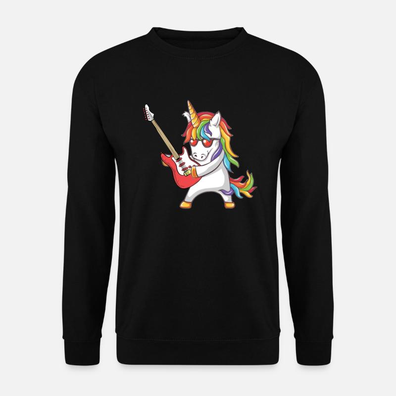 Einhorn mit E-Gitarre - Unisex Pullover - Schwarz