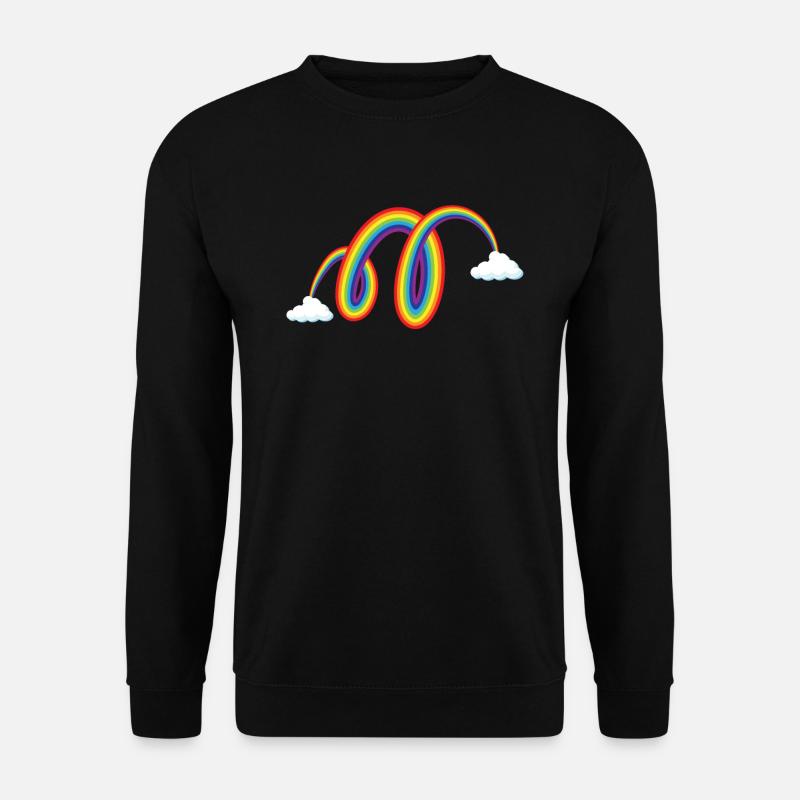 Regenbogenspirale von Wolke zu Wolke - Unisex Pullover - Schwarz