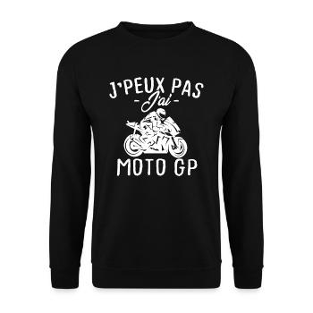 Je peux pas j'ai moto gp - Sweat-shirt Unisexe - noir - Devant - Alina (178cm) & Michal (187cm)