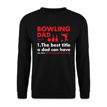 Sport Dad Definition Bowling - Unisex Pullover - Schwarz - Vorne - Alina (178cm) & Michal (187cm)