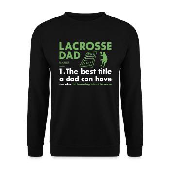 Sport Dad Definition Lacrosse - Unisex Pullover - Schwarz - Vorne - Alina (178cm) & Michal (187cm)