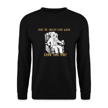 Therapie Retriever - Retriever is mein Therapeut - Unisex Pullover - Schwarz - Vorne - Alina (178cm) & Michal (187cm)