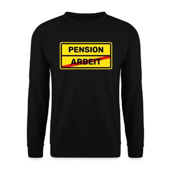 Rente - Pension - Unisex Pullover - Schwarz - Vorne - Alina (178cm) & Michal (187cm)