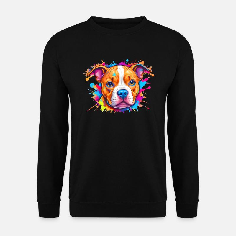 Hunde Welpen Logo Bunter Farbklecks - Unisex Pullover - Schwarz