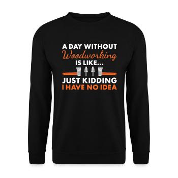 Menuisier Une journée sans travail du bois - Sweat-shirt Unisexe - noir - Devant - Alina (178cm) & Michal (187cm)