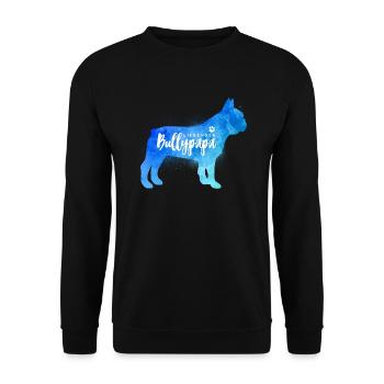 Liebender Bullypapa - Französische Bulldogge - Unisex Pullover - Schwarz - Vorne - Alina (178cm) & Michal (187cm)